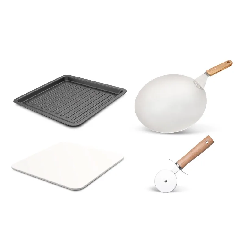 KITCHENCOOK - Four à Pizza - 2000W - Jusqu'à 450°C - 12 Programmes - Plaque de cuisson en émail, Pelle et Coupe pizza en Inox - miniature 7 - Zenkaa