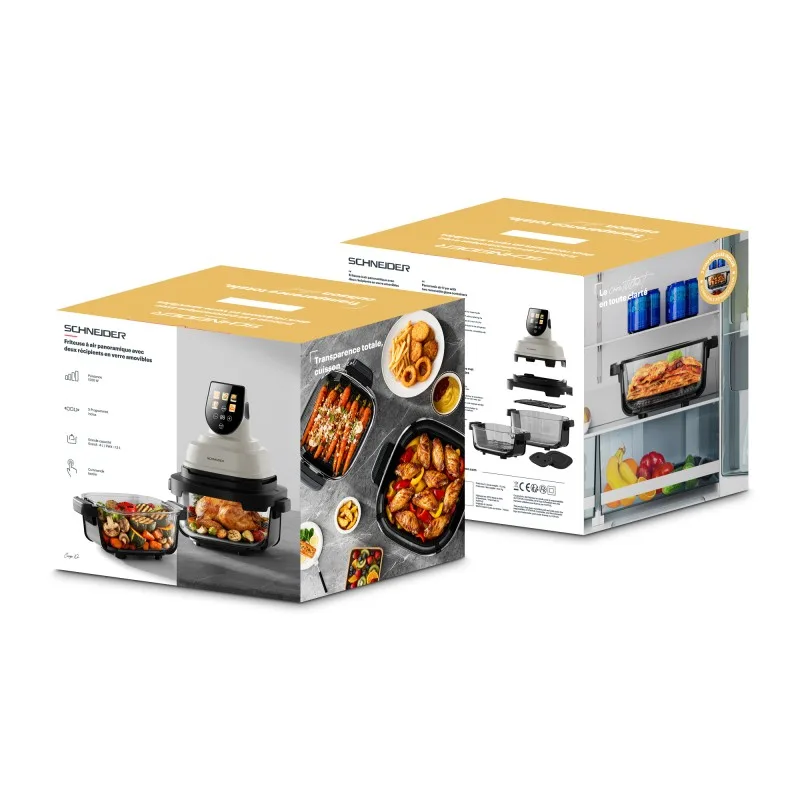 KitchenCook - CRISPI OR BEIGE - Friteuse à air panoramique verre 2 récipients - miniature 9 - Zenkaa