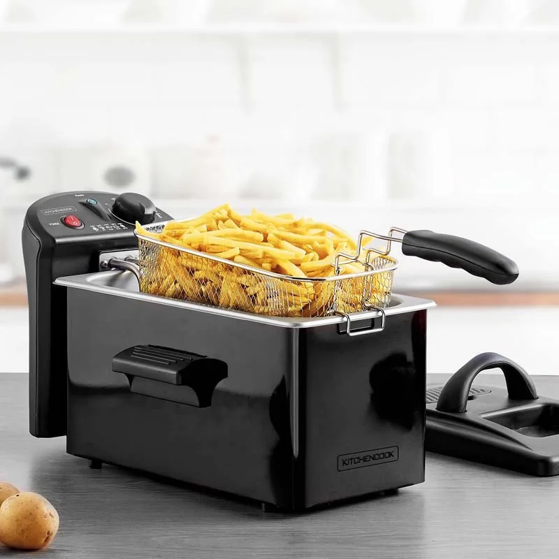 Friteuse semi-pro inox grand volume 3L noir KFRY Kitchencook - Reconditionné - miniature 4 - Zenkaa