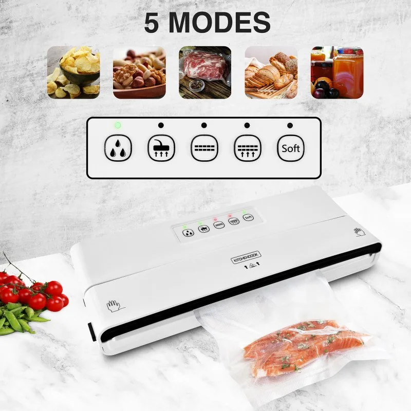 Kitchencook - AIRPROTECT300 - Blanc - Machine sous vide 5 modes - Coupe-rouleau - 125 W - miniature 7 - Zenkaa