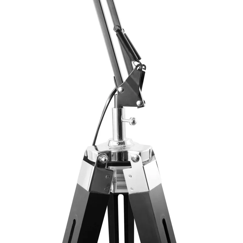 Gasoline - OFFICE Noir - Lampadaire décoratif - Bois et métal - Pied 170 cm - Abat-jour 20 cm - miniature 6 - Zenkaa