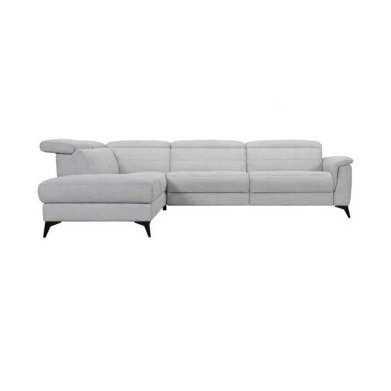 MELBOURNE CANAPÉ D'ANGLE GAUCHE AVEC 1 PLACE RELAX ÉLECTRIQUE TISSU GRIS VIMELBOURNEAGGR - Zenkaa