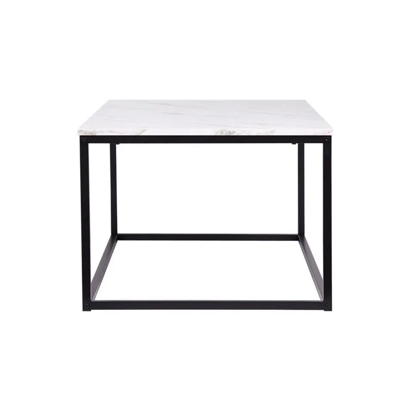 MABLE TABLE BASSE RECTANGULAIRE - DÉCOR MARBRE PIÉTEMENT MÉTAL NOIR HT20C39REC - miniature 4 - Zenkaa