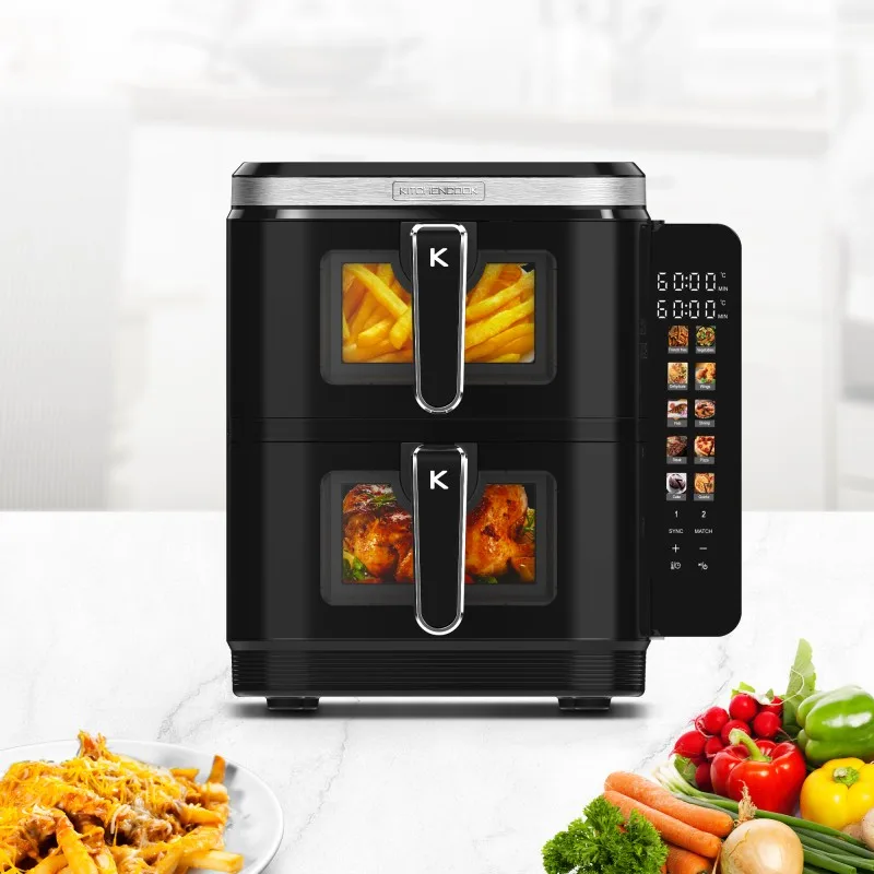 Friteuse à air double 12L 2800W AIRFLOW12 W LED AIRFLOW Kitchencook - miniature 4 - Zenkaa