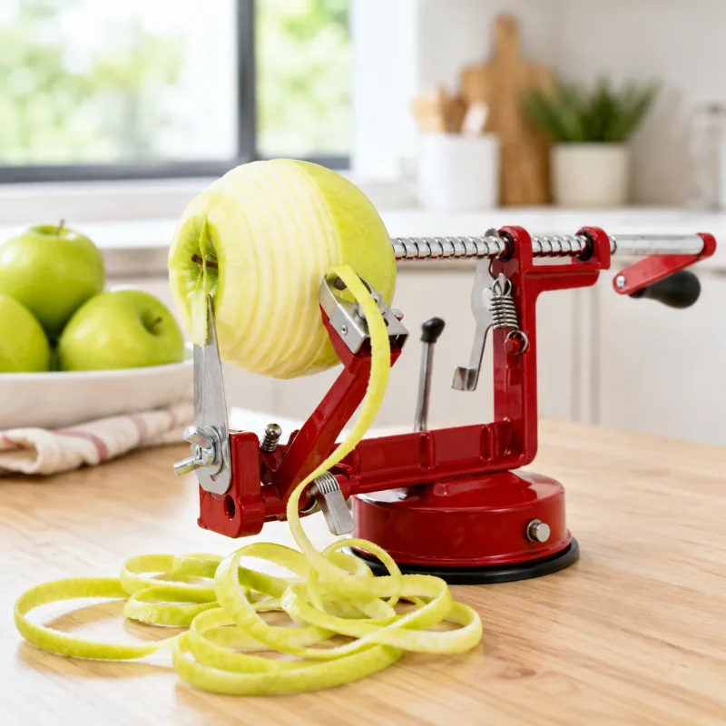 KitchenCook Épluche-Pomme 3 en 1 - Épluche, Évide et Tranche - Coupe-Pomme Manuel en Métal - miniature 3 - Zenkaa