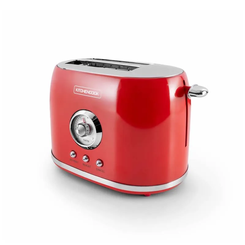 Kitchencook - RETRO TOAST RED - Rouge - Grille-pain rétro 2 fentes - 7 niveaux - 800 W - miniature 3 - Zenkaa