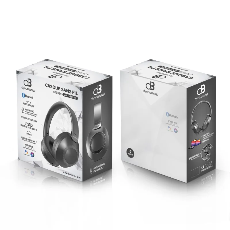 Dynabass - DBX560 GREY - Casque Bluetooth ANC - Bluetooth 5.3 - Réduction de bruit 40dB - 11h autonomie - miniature 6 - Zenkaa