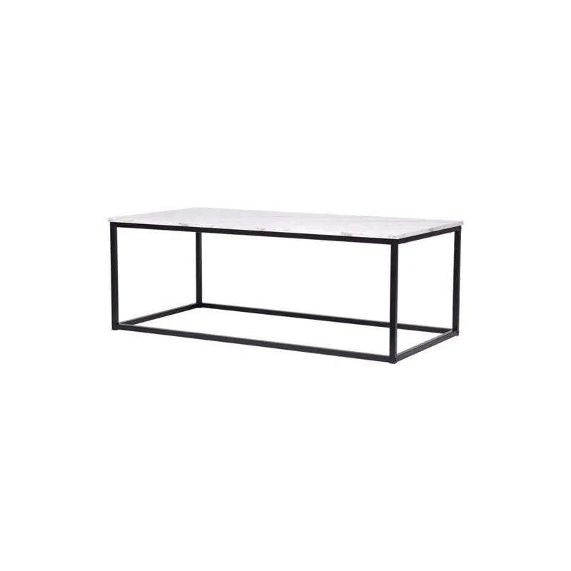 MABLE TABLE BASSE RECTANGULAIRE - DÉCOR MARBRE PIÉTEMENT MÉTAL NOIR HT20C39REC - miniature 5 - Zenkaa