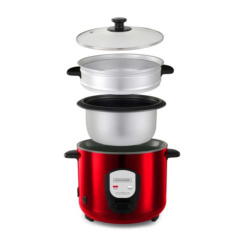 Cuiseur à riz de 1,8 L rouge avec panier vapeur JAPAN X RED de Kitchencook - miniature 3 - Zenkaa