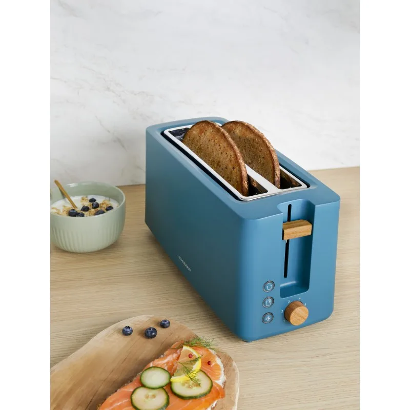 Schneider - SCTON2LBL - Grille-pain longue fente Fjord - 2 fentes - 1550 W - Bleu pétrole - miniature 4 - Zenkaa