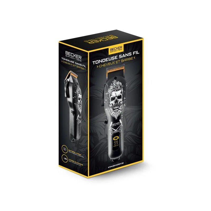 Tondeuse sans fil cheveux et barbe avec levier d'ajustement design Hero I Becker - miniature 9 - Zenkaa