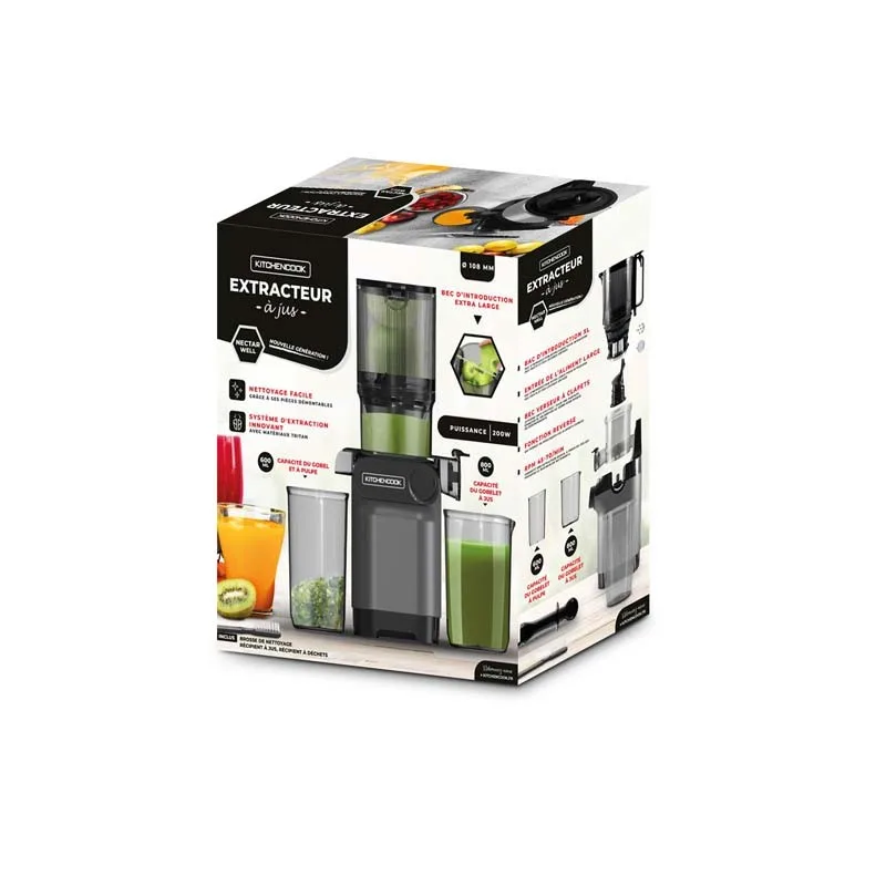 Kitchencook - Extracteur de jus NECTAR WELL - 200 W 45-70 tr/min - 3 accessoires - miniature 7 - Zenkaa