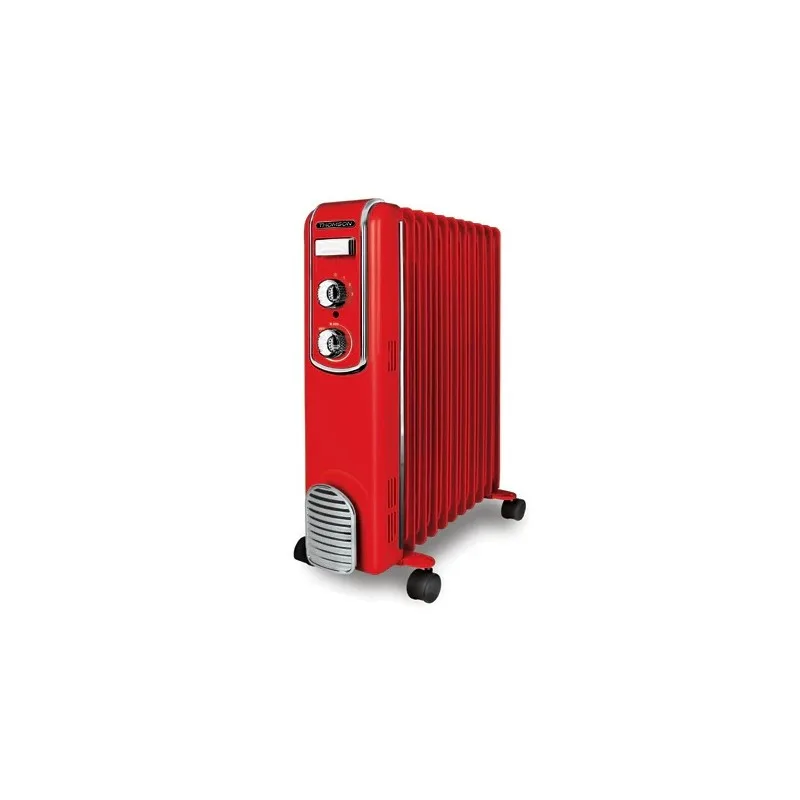 Thomson - THBDH011VR - Rouge - Radiateur bain d’huile - 2500W - 3 puissances - Thermostat mécanique - Zenkaa
