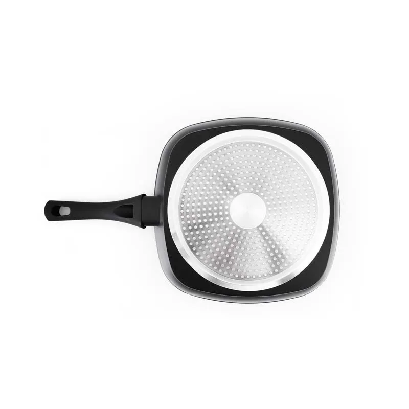 Grill aluminium forgé anti adhésif 28cm TFI BOHEME Kitchencook - miniature 2 - Zenkaa