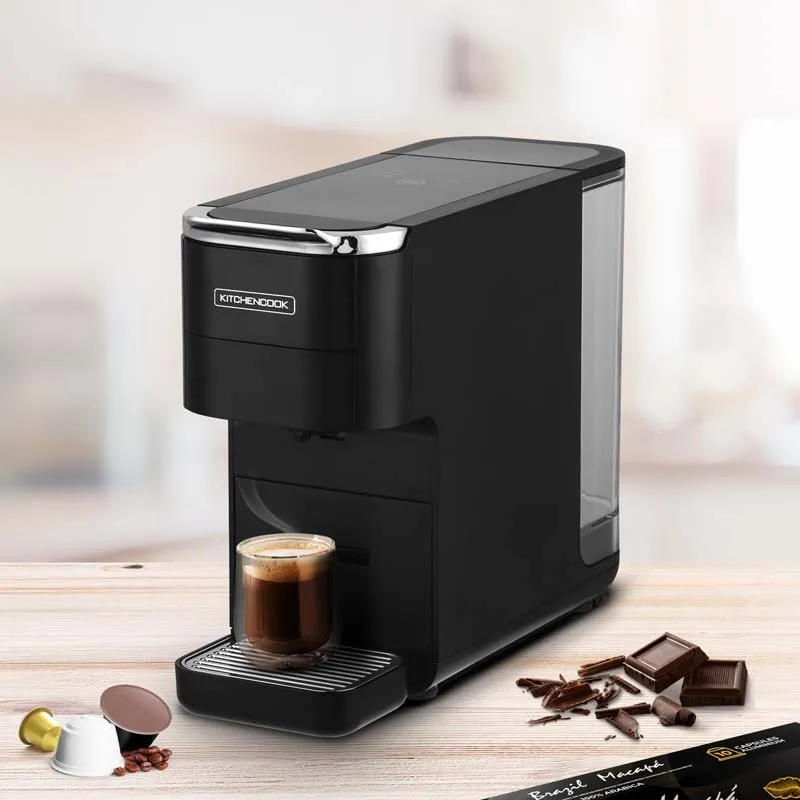 Kitchencook - Machine à café - Multi dosettes et moulu - 20 bars - Préchauffage rapide - Panneau digital - Indication LED - Noir - miniature 3 - Zenkaa