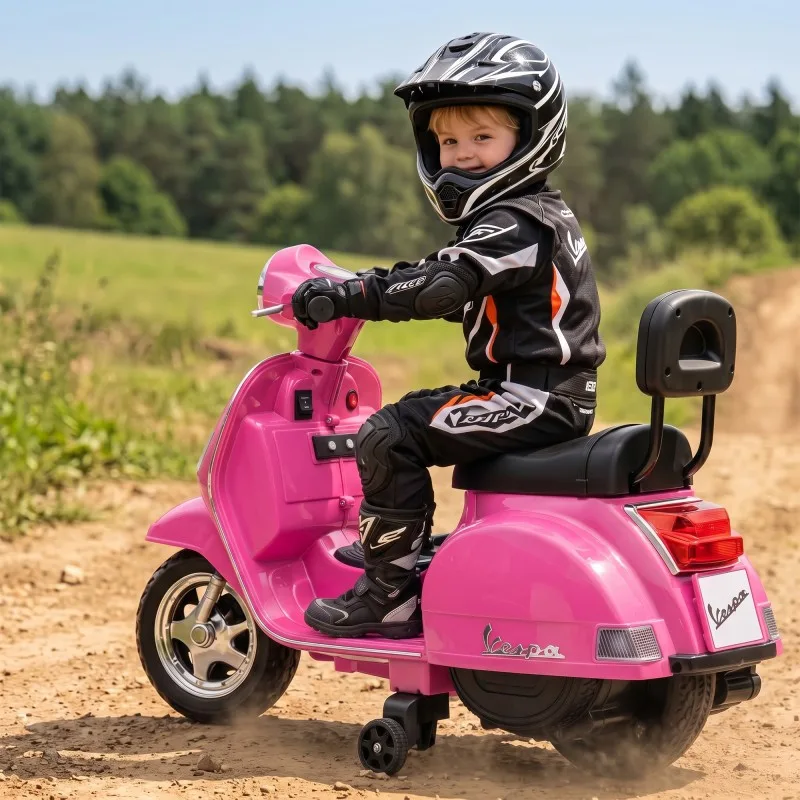 Vespa - PX150 ROSE - Rose - Scooter électrique enfant - Licence officielle - Design Rétro - Marche avant et arrière - miniature 6 - Zenkaa