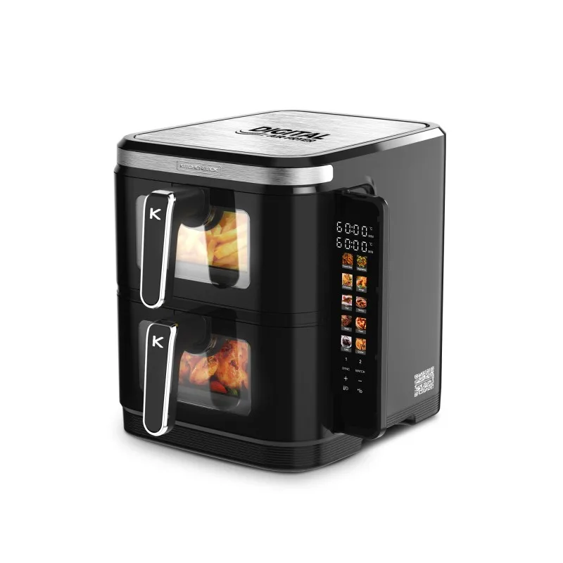 Friteuse à air double 12L 2800W AIRFLOW12 W LED AIRFLOW Kitchencook - miniature 3 - Zenkaa
