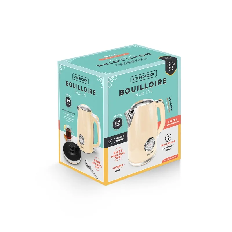 Bouilloire style rétro avec filtre calcaire RETRO TEA crème Kitchencook - miniature 7 - Zenkaa