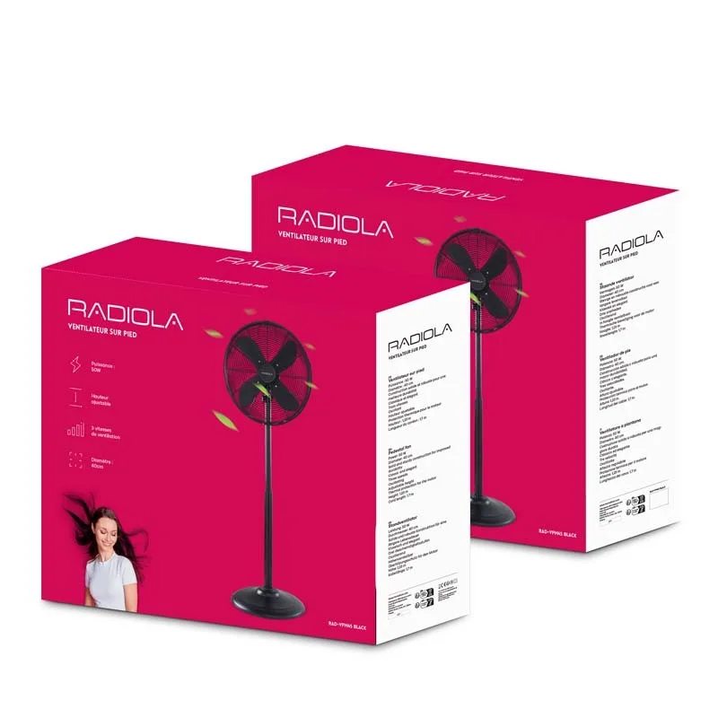 Radiola - Ventilateur sur base - Métal Noir - 3 vitesses - 50W - miniature 4 - Zenkaa