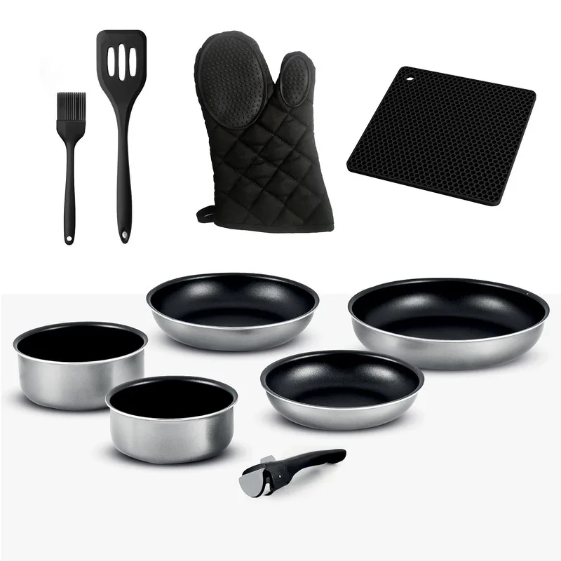 Batterie de cuisine 10 pcs aluminium anti adhésif TFI TITANE10 Kitchencook - miniature 5 - Zenkaa