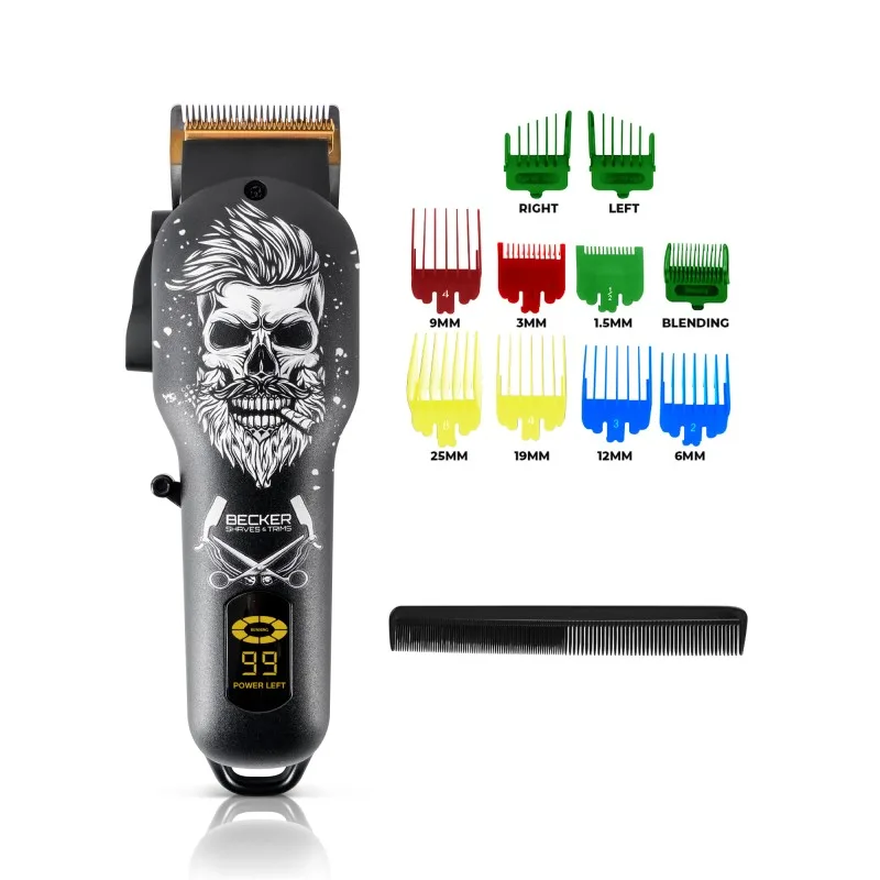 Tondeuse sans fil cheveux et barbe avec levier d'ajustement design Hero I Becker - miniature 8 - Zenkaa