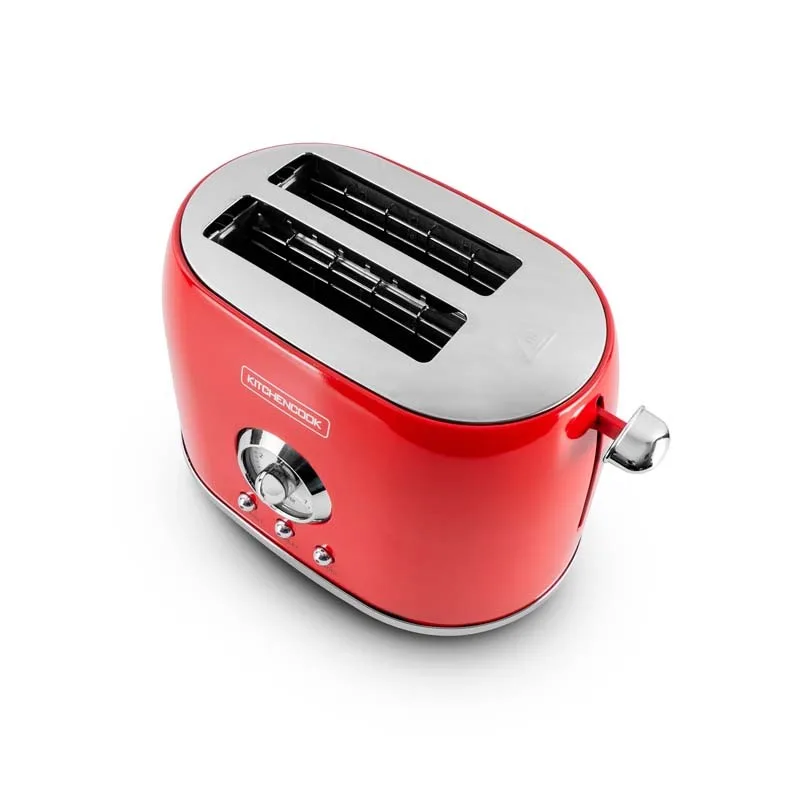 Kitchencook - RETRO TOAST RED - Rouge - Grille-pain rétro 2 fentes - 7 niveaux - 800 W - miniature 5 - Zenkaa