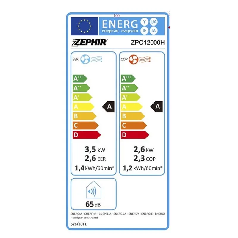 Climatiseur mobile réversible - 12000 BTU - 1391 W - Pompe à chaleur - miniature 5 - Zenkaa