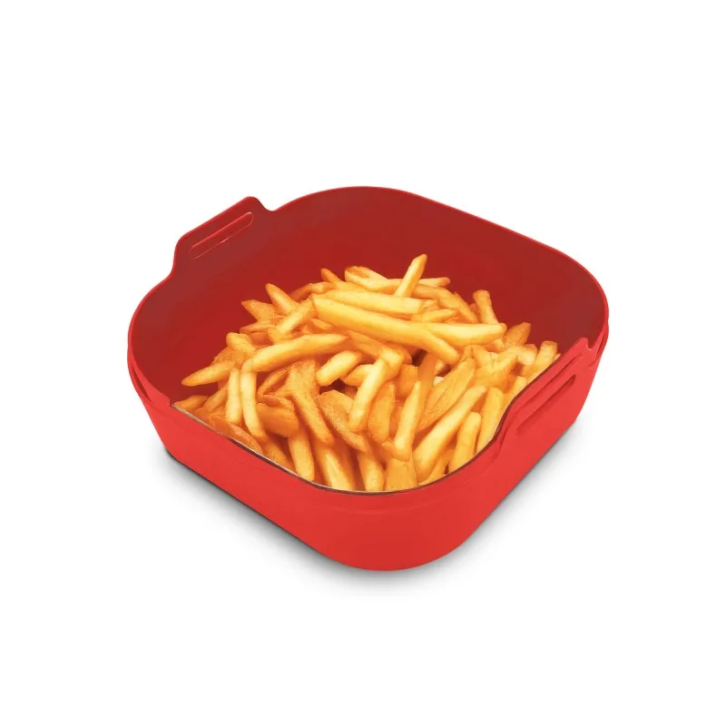 Kitchencook - SILPOT SQUARE RED - Lot de 2 paniers cuisson silicone Air Fryer - miniature 5 - Zenkaa