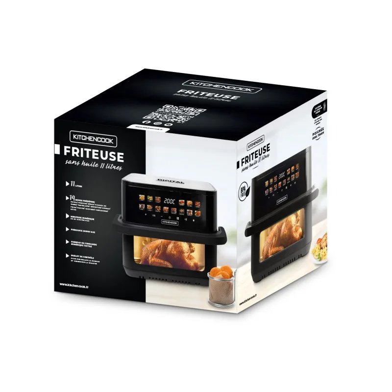 KitchenCook - AIRMED 11W - Friteuse à air 11L - 14 programmes - miniature 5 - Zenkaa