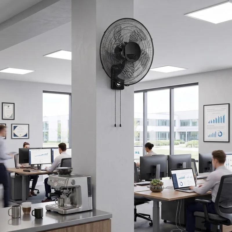 Ventilateur mural 45 cm noir - 75 W - Double oscillation - miniature 3 - Zenkaa