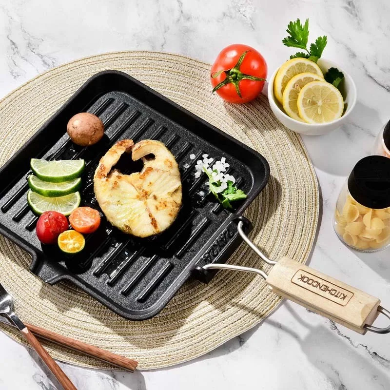 Kitchencook - GRILL24 TFI - Grill carré fonte d’aluminium 24 cm - Revêtement antiadhésif - Tous feux induction - miniature 2 - Zenkaa