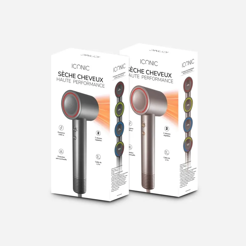 Iconic by Yoghi - AIRPERFORM GREY 8 - Sèche-cheveux ionique - Moteur brushless 1400W - miniature 5 - Zenkaa