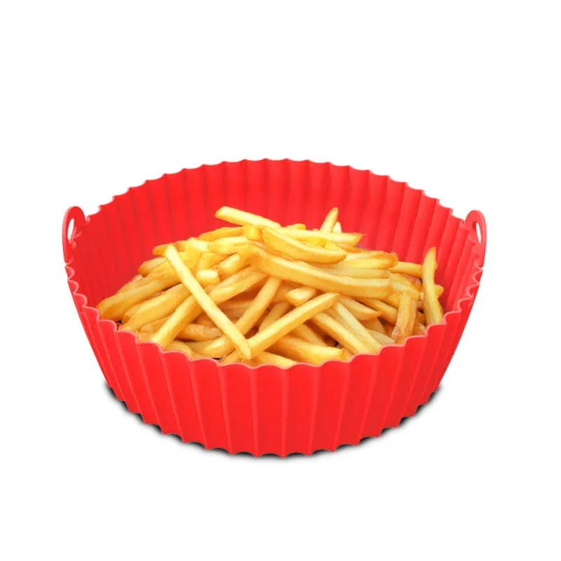 Kitchencook - SILROUND2_RED - Lot de 2 moules silicone ronds Air Fryer - miniature 5 - Zenkaa