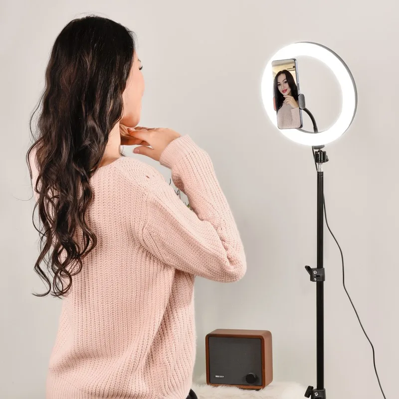 Selfie sur pied avec anneau lumineux et support téléphone RL10 Wi Light - miniature 7 - Zenkaa