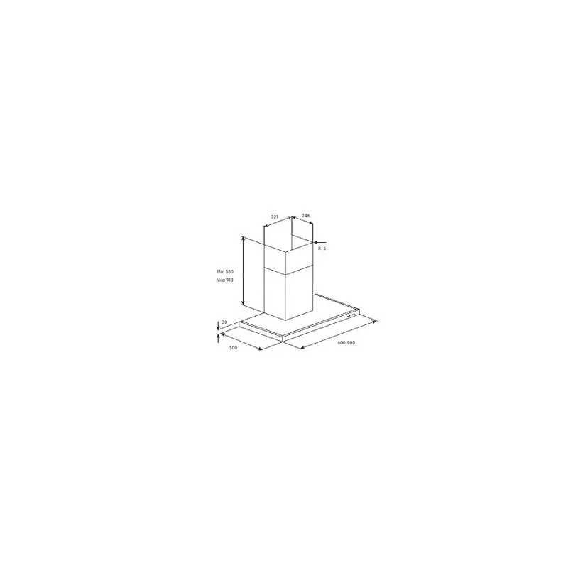 Edesa - POP-DECO - Silver et vert - Hotte murale design 430 m³/h - Classe A+ - 170 W - miniature 3 - Zenkaa