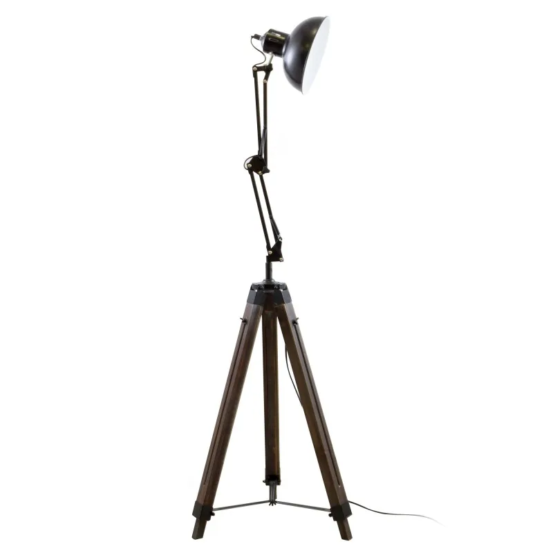 Gasoline - OFFICE Vielli - Lampadaire décoratif - Bois et métal - Pied 170 cm - Abat-jour 20 cm - miniature 3 - Zenkaa