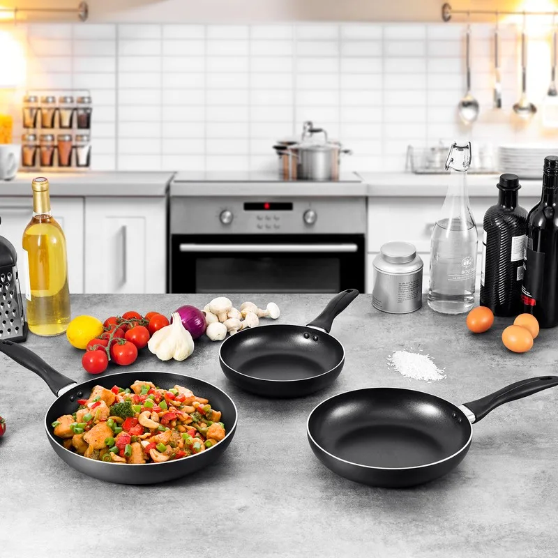 SET 3 POÊLES 20CM,24CM,28CM ALUMINIUM TFSI KYANITE 202428P DE KITCHENCOOK - miniature 2 - Zenkaa