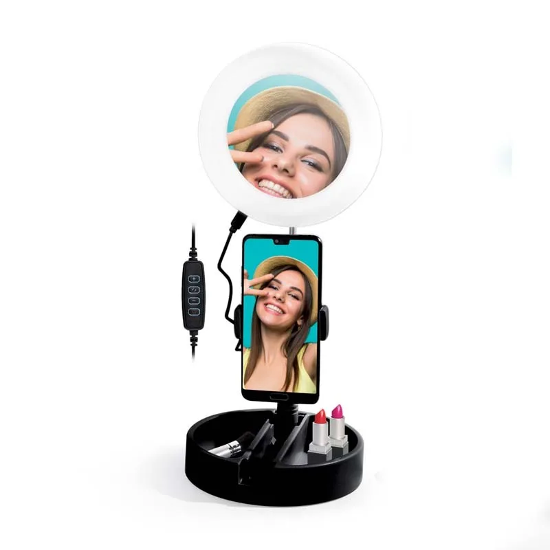 Miroir Selfie Avec LED MRR1_BLACK De Yoghi - miniature 5 - Zenkaa
