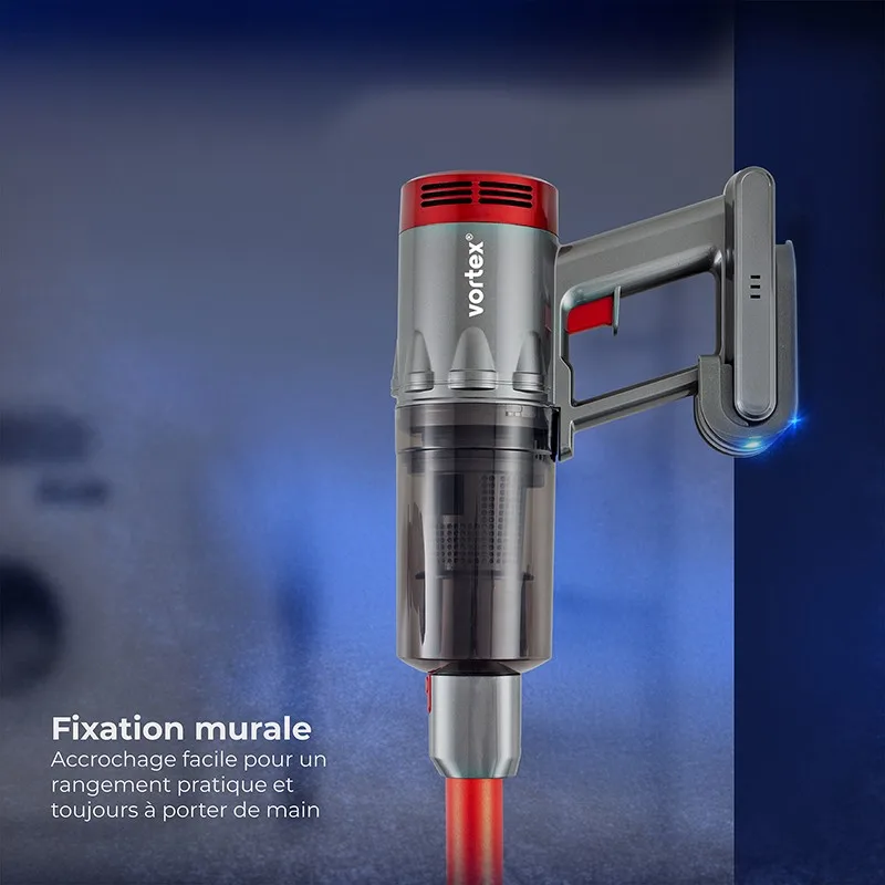 Vortex - Aspirateur balai cyclonique 2 en 1 - 130w - Filtre Hepa - Autonomie(35min) - Lumière Led - Indicateur de batterie - miniature 2 - Zenkaa