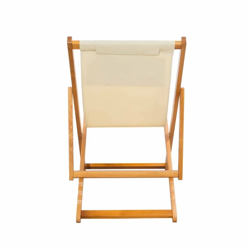 CHILIENNE PLIANTE INCLINABLE EN BOIS DE PEUPLIER CHILI BEIGE MOBILIER RAINEAU - miniature 3 - Zenkaa