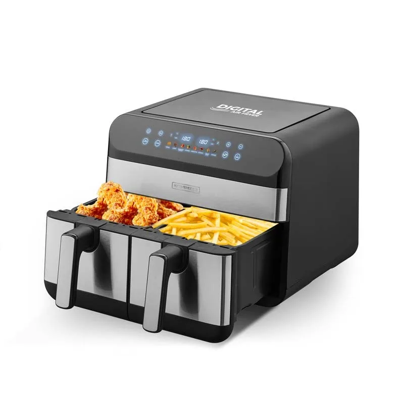 KitchenCook - AIRFLOW 9 - Friteuse sans huile double cuve 9L - 8 programmes - miniature 2 - Zenkaa