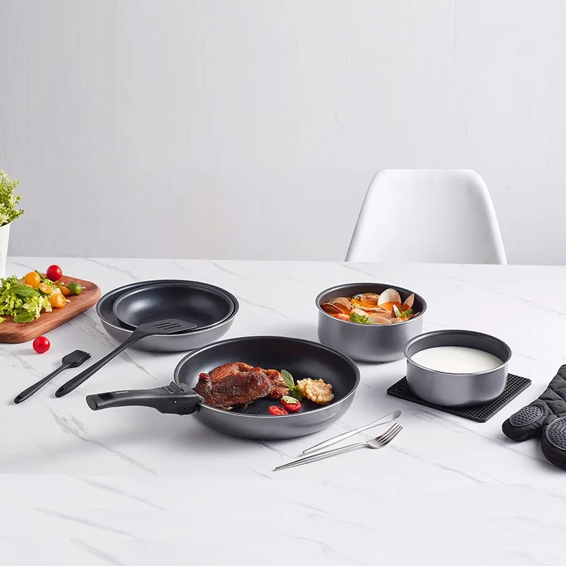 Batterie de cuisine 10 pcs aluminium anti adhésif TFI TITANE10 Kitchencook - miniature 4 - Zenkaa